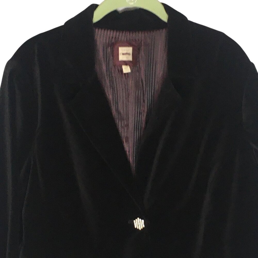 Black Velvet Blazer Rhinestone Buttons Jacket Womens XL - Picture 13 of 16
